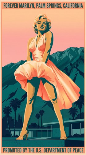 Coral Glow Marilyn wallpaper